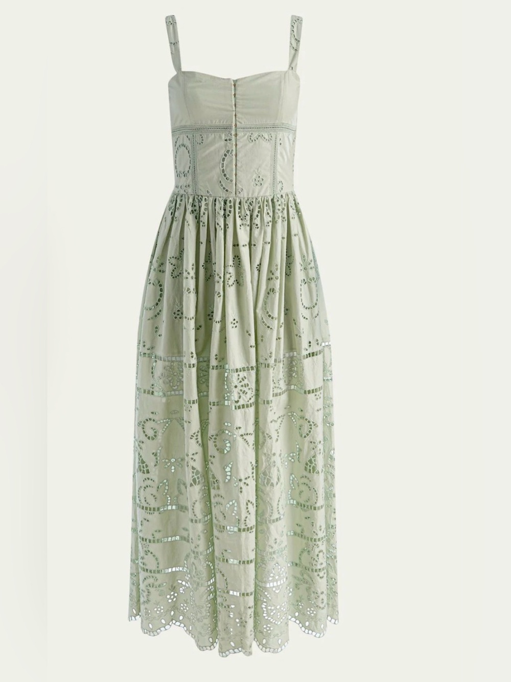 Alice + Olivia Sage Eyelet Spaghetti-Strap Maxi Dress